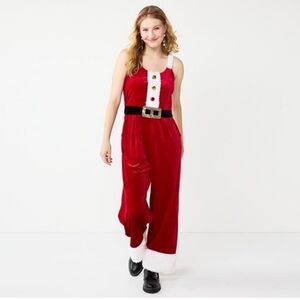 Love On A Hanger NWT Santa Mrs. Claus Jumpsuit Velvet Bells Sequin Womens Size L